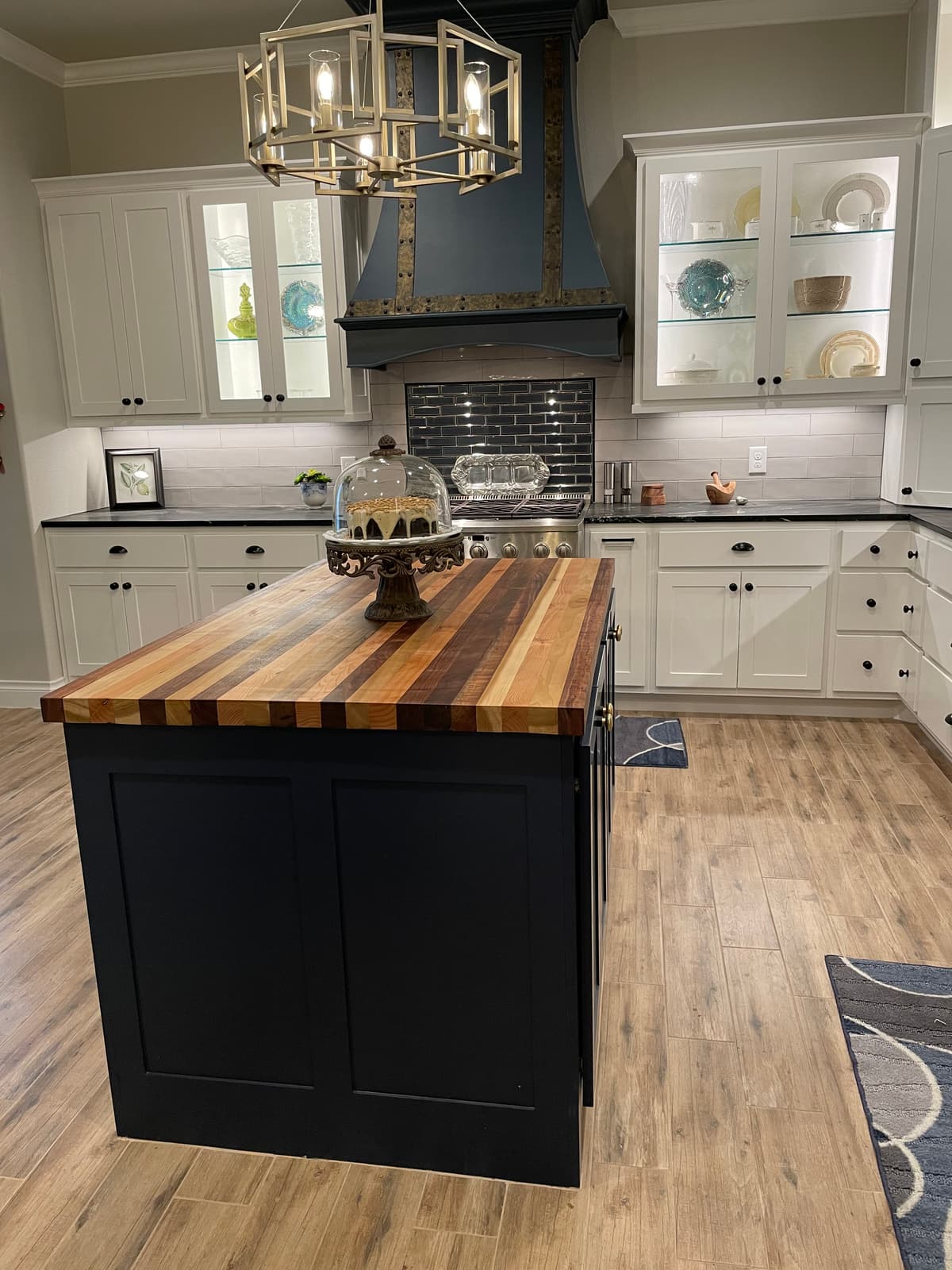 Navy & Butcher Block Kitchen